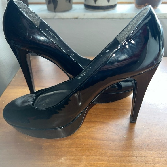 Stuart Weitzman Shoes Women 9M Stilts Platform Black Patent Leather High Heels - Picture 7 of 12